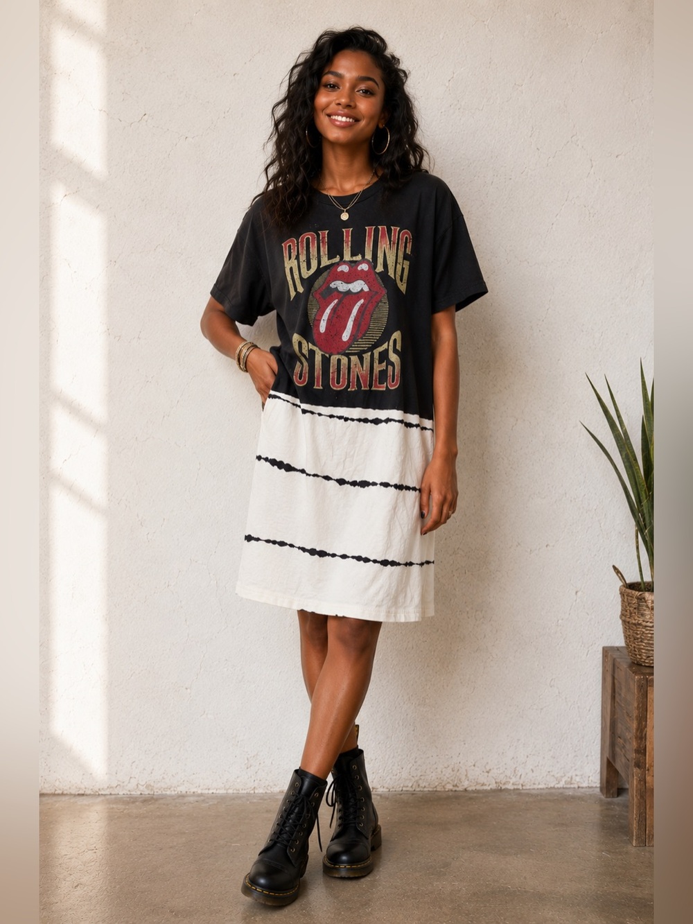 Upcycled The Rolling Stones tshirt dress